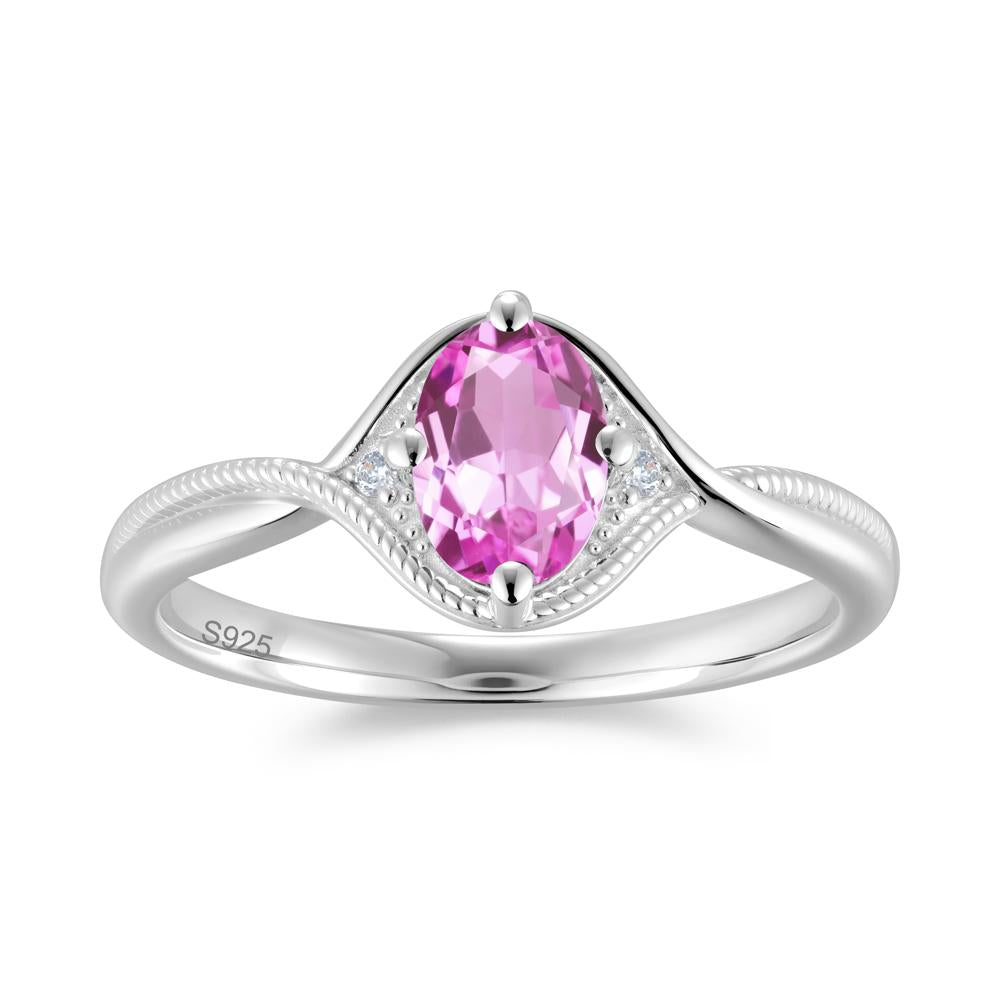 Oval Cut Citrine Twisted Engagement Ring - LUO Jewelry #gemstone_Pink Sapphire