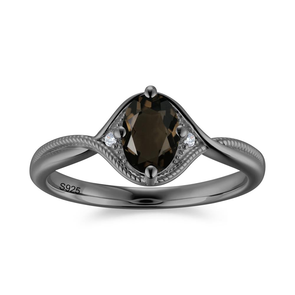 Oval Cut Citrine Twisted Engagement Ring - LUO Jewelry #gemstone_Smoky Quartz