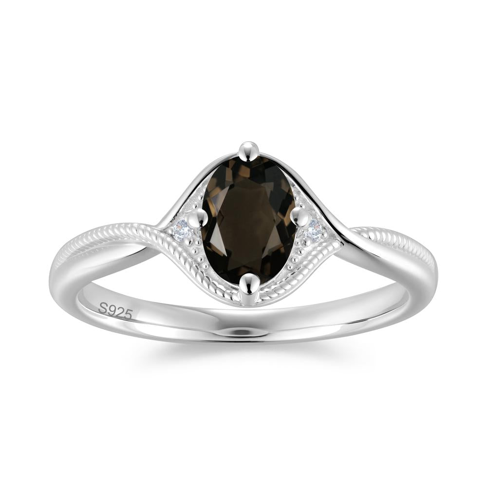 Oval Cut Citrine Twisted Engagement Ring - LUO Jewelry #gemstone_Smoky Quartz