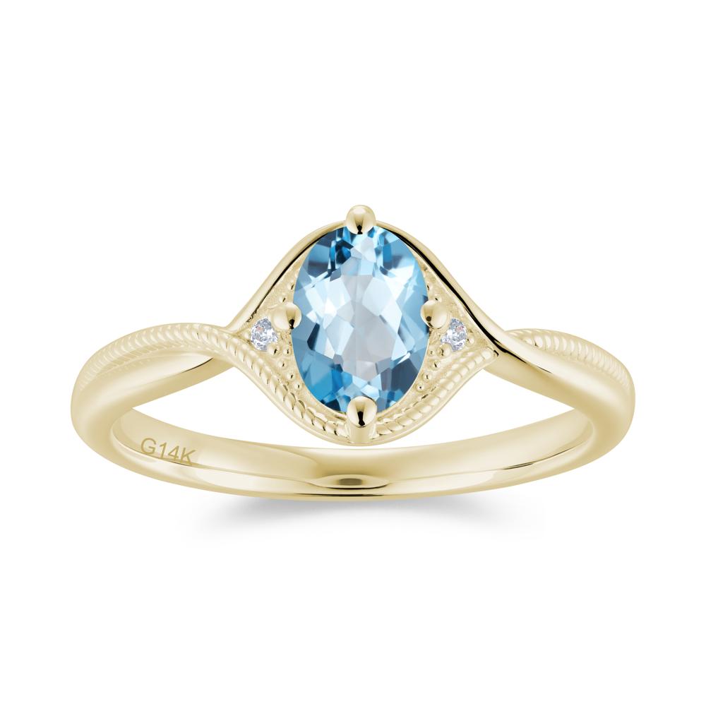 Oval Cut Citrine Twisted Engagement Ring - LUO Jewelry #gemstone_Swiss Blue Topaz