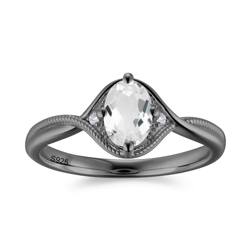 Oval Cut Citrine Twisted Engagement Ring - LUO Jewelry #gemstone_White Topaz