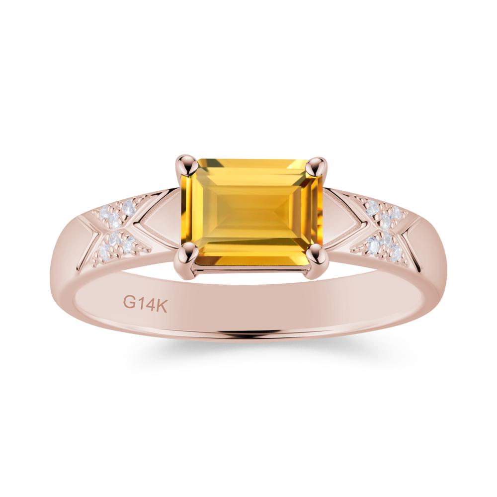 Unisex Emerald Cut Black Spinel Wide Band Ring - LUO Jewelry #gemstone_Citrine