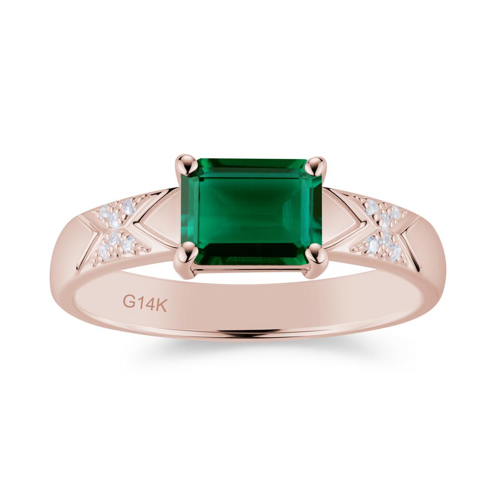 Unisex Emerald Cut Black Spinel Wide Band Ring - LUO Jewelry #gemstone_Emerald