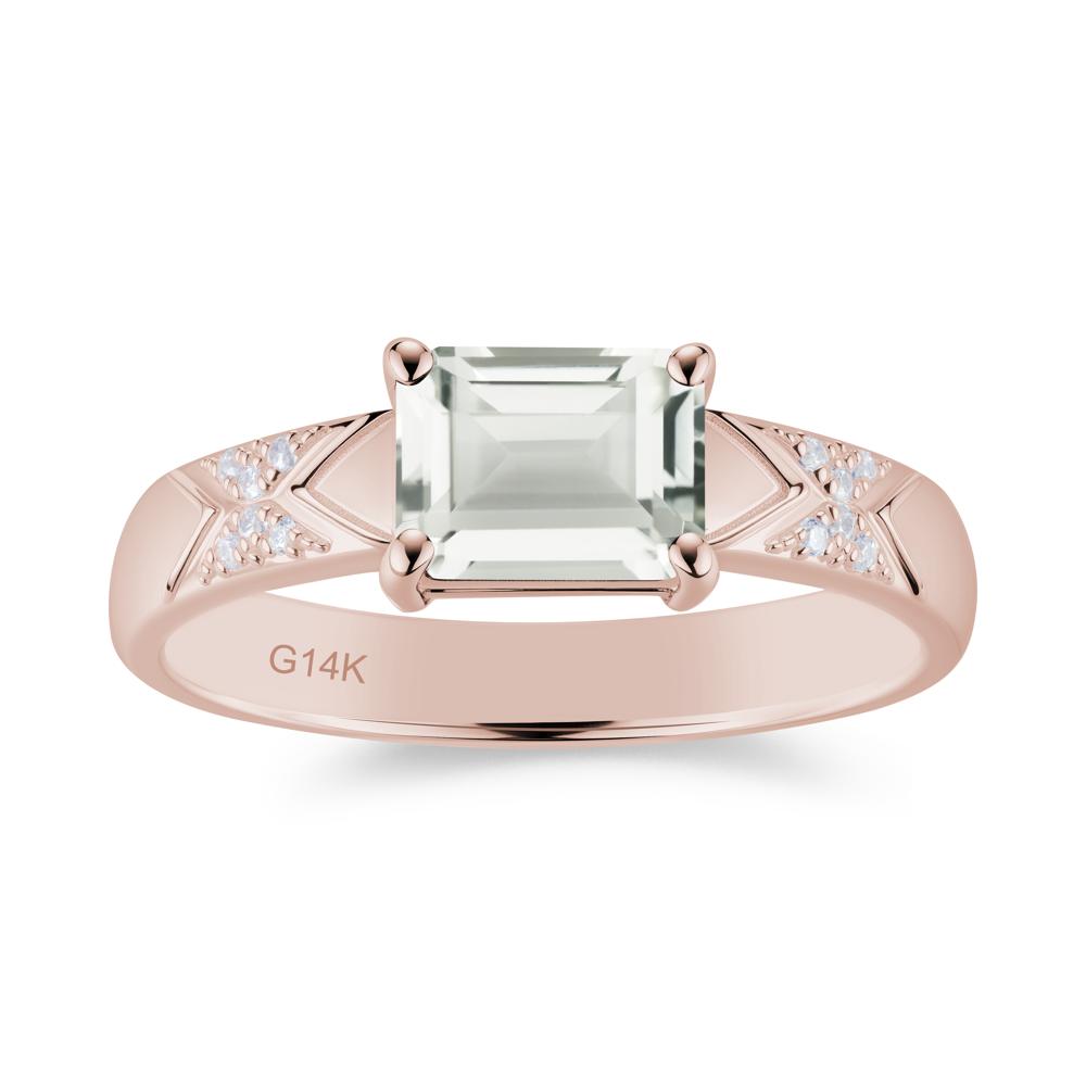 Unisex Emerald Cut Black Spinel Wide Band Ring - LUO Jewelry #gemstone_Green Amethyst