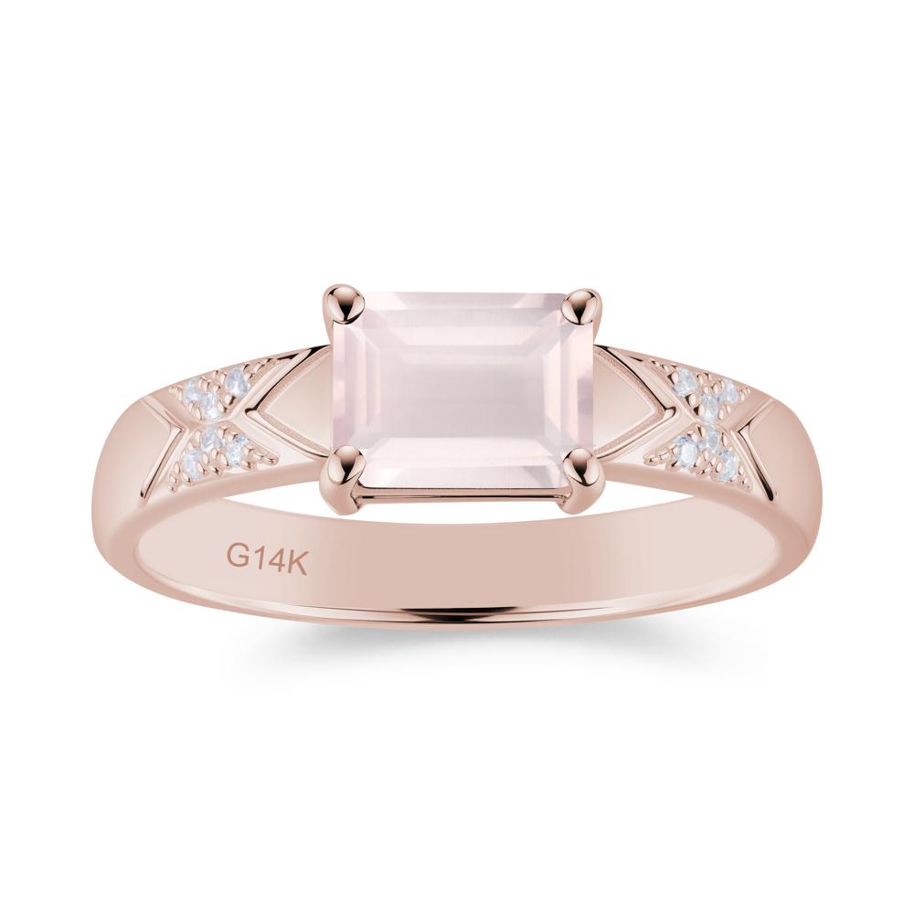 Unisex Emerald Cut Black Spinel Wide Band Ring - LUO Jewelry #gemstone_Rose Quartz