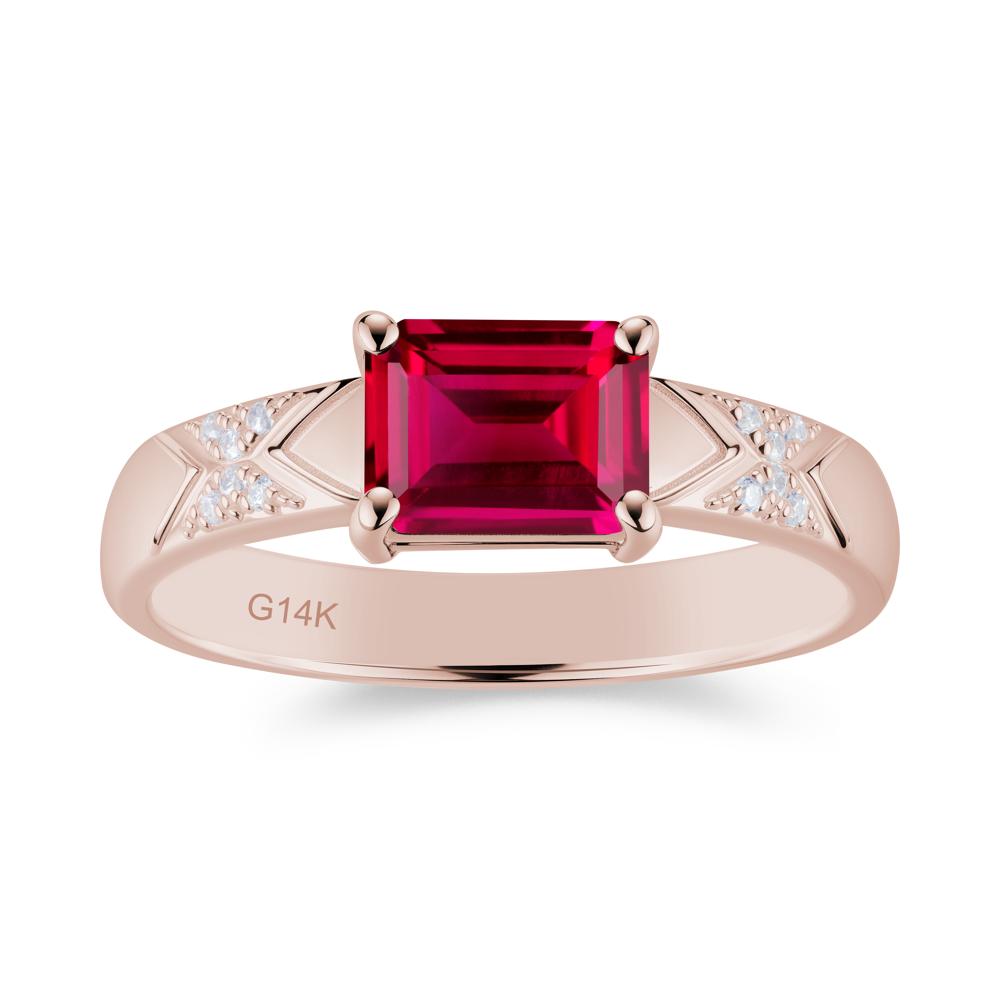 Unisex Emerald Cut Black Spinel Wide Band Ring - LUO Jewelry #gemstone_Ruby