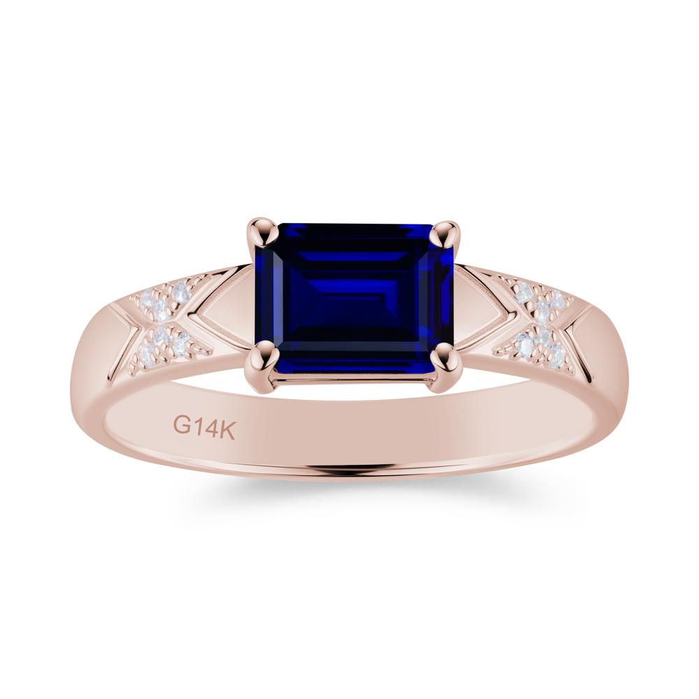 Unisex Emerald Cut Black Spinel Wide Band Ring - LUO Jewelry #gemstone_Sapphire