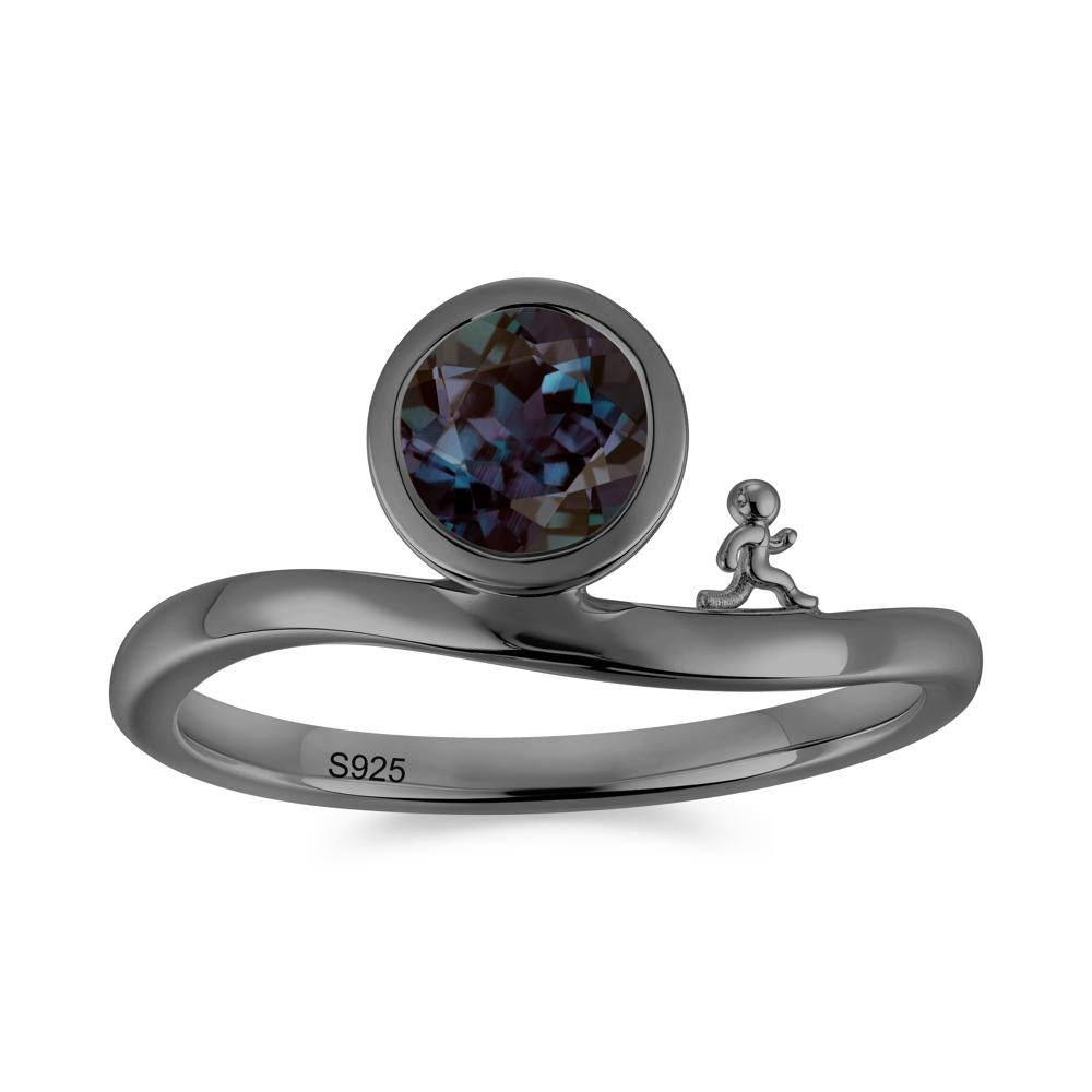 Freedom Courage Inspired Bezel Sapphire Ring - LUO Jewelry #gemstone_Alexandrite