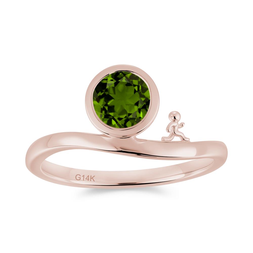 Freedom Courage Inspired Bezel Sapphire Ring - LUO Jewelry #gemstone_Diopside