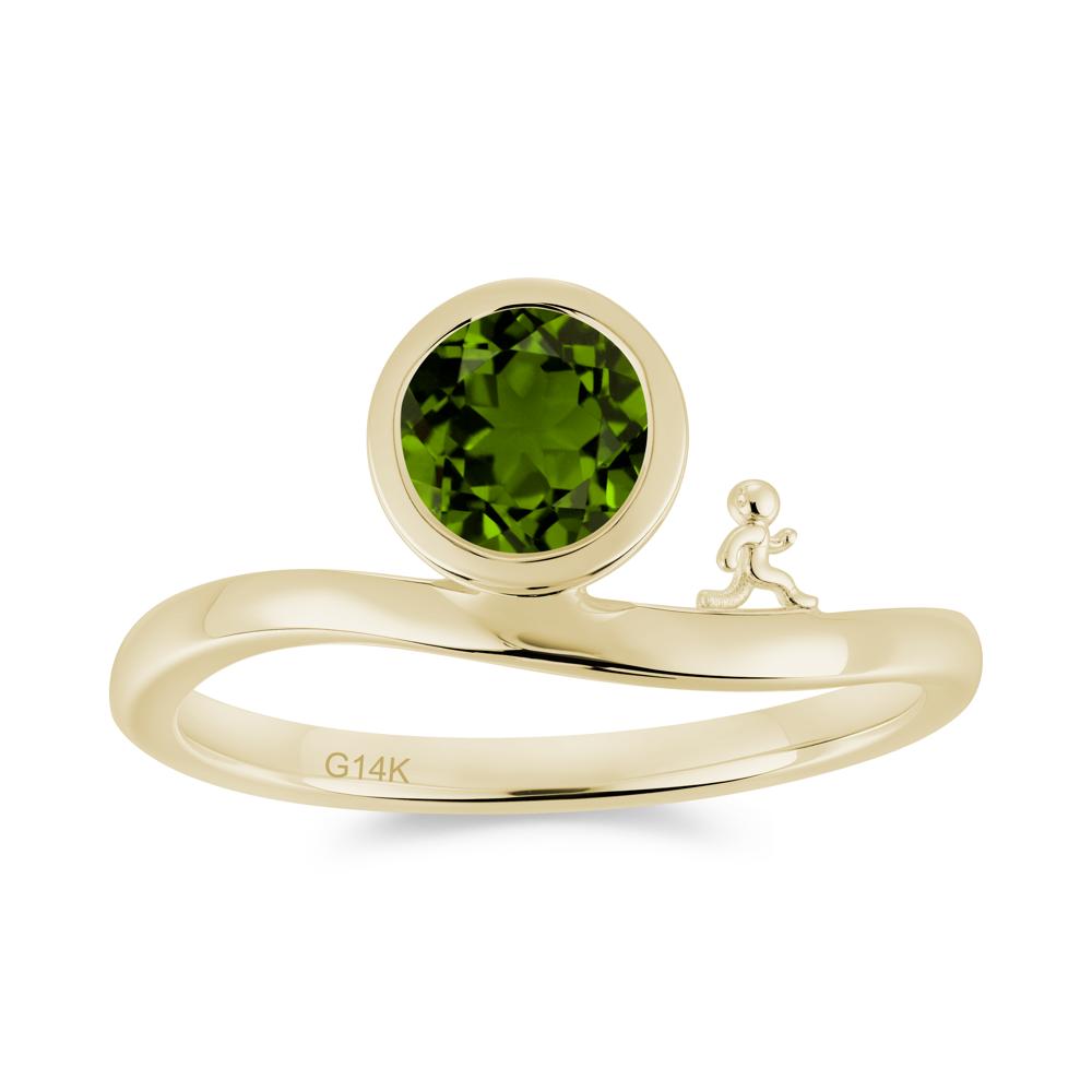 Freedom Courage Inspired Bezel Sapphire Ring - LUO Jewelry #gemstone_Diopside