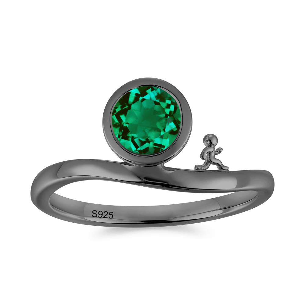 Freedom Courage Inspired Bezel Sapphire Ring - LUO Jewelry #gemstone_Emerald