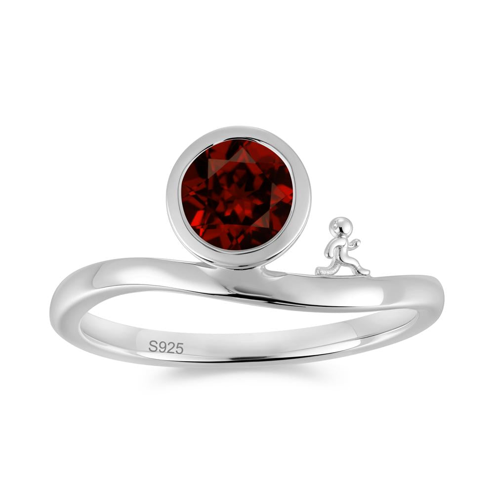 Freedom Courage Inspired Bezel Sapphire Ring - LUO Jewelry #gemstone_Garnet