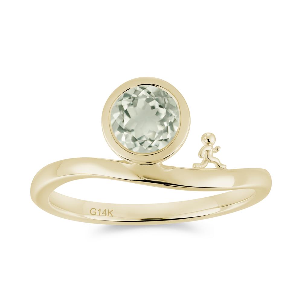 Freedom Courage Inspired Bezel Sapphire Ring - LUO Jewelry #gemstone_Green Amethyst