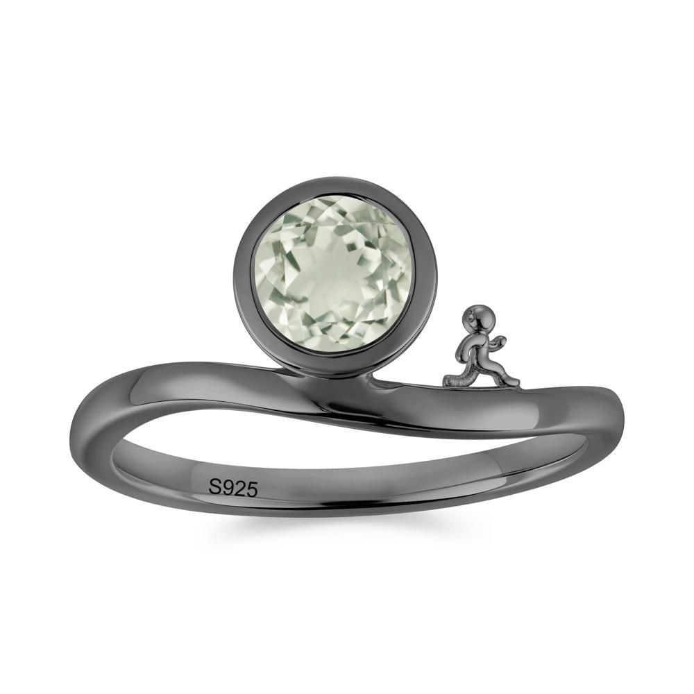 Freedom Courage Inspired Bezel Sapphire Ring - LUO Jewelry #gemstone_Green Amethyst