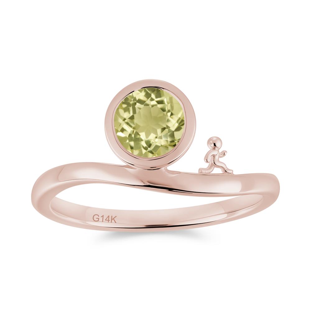 Freedom Courage Inspired Bezel Sapphire Ring - LUO Jewelry #gemstone_Lemon Quartz