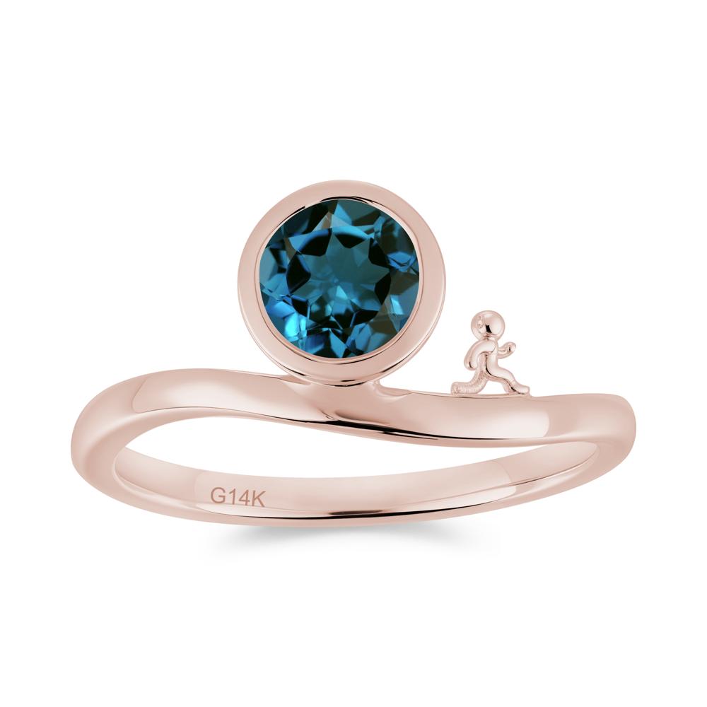 Freedom Courage Inspired Bezel Sapphire Ring - LUO Jewelry #gemstone_London Blue Topaz