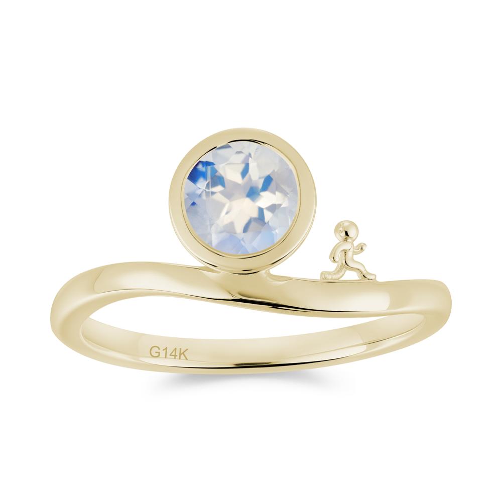 Freedom Courage Inspired Bezel Sapphire Ring - LUO Jewelry #gemstone_Moonstone