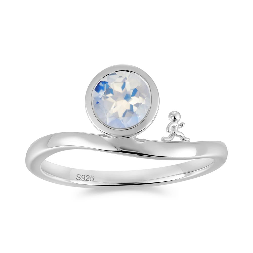 Freedom Courage Inspired Bezel Sapphire Ring - LUO Jewelry #gemstone_Moonstone