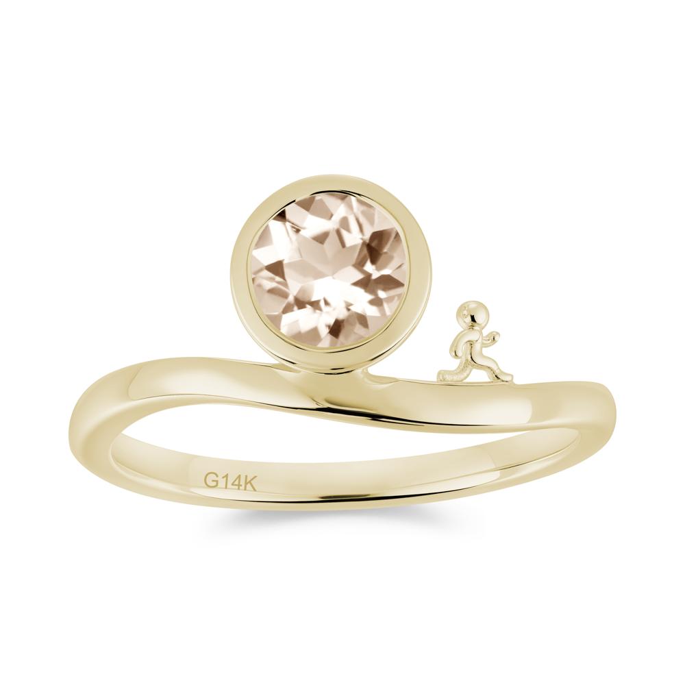Freedom Courage Inspired Bezel Sapphire Ring - LUO Jewelry #gemstone_Morganite