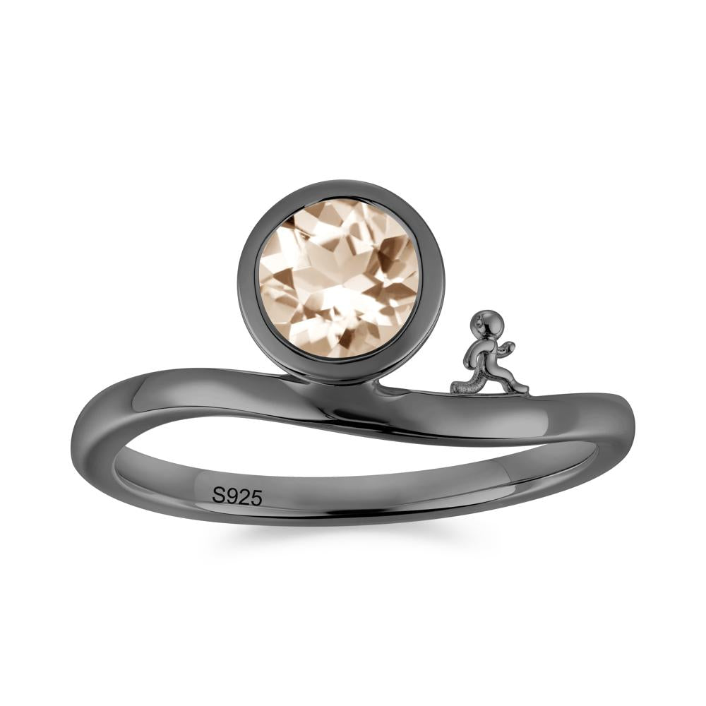 Freedom Courage Inspired Bezel Sapphire Ring - LUO Jewelry #gemstone_Morganite