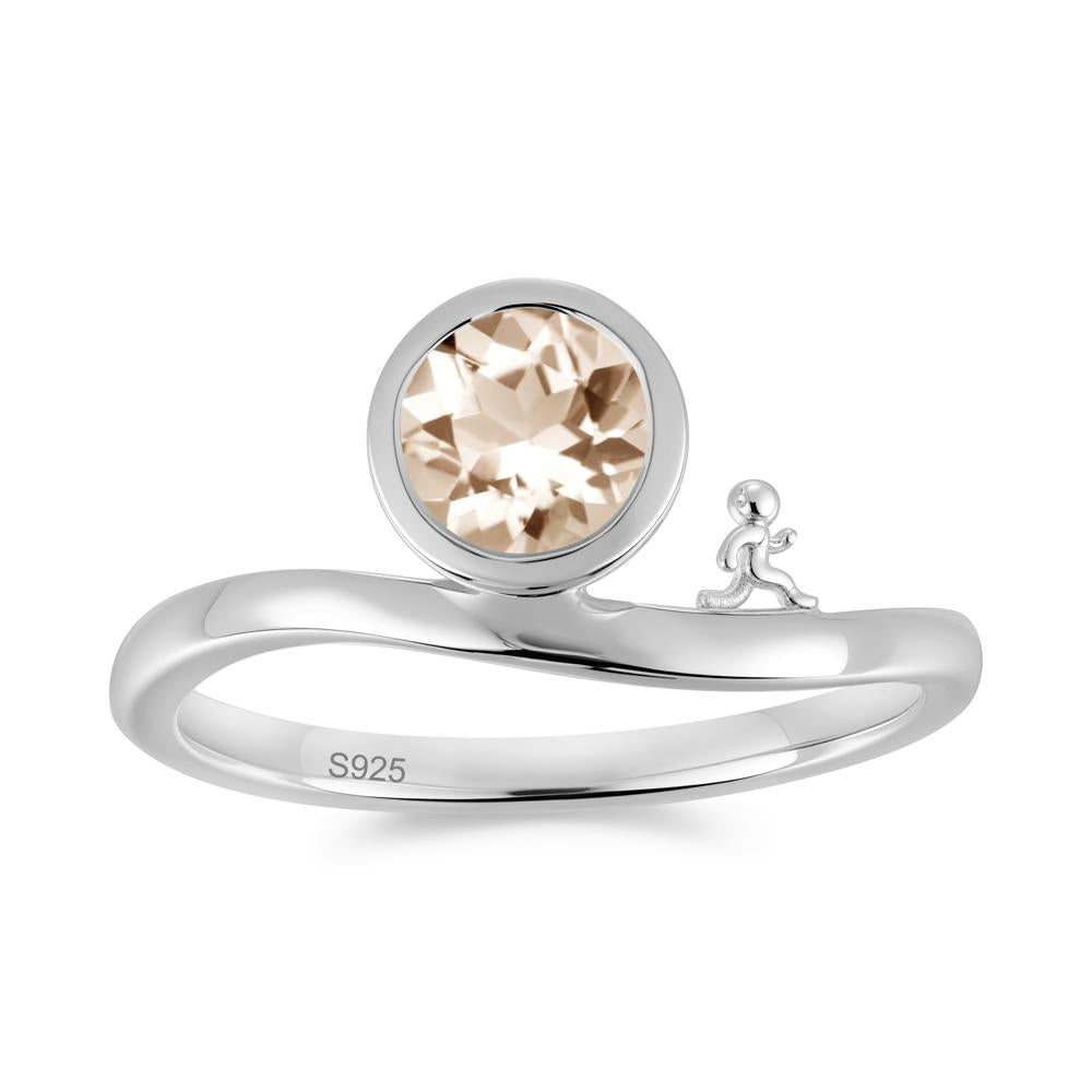 Freedom Courage Inspired Bezel Sapphire Ring - LUO Jewelry #gemstone_Morganite