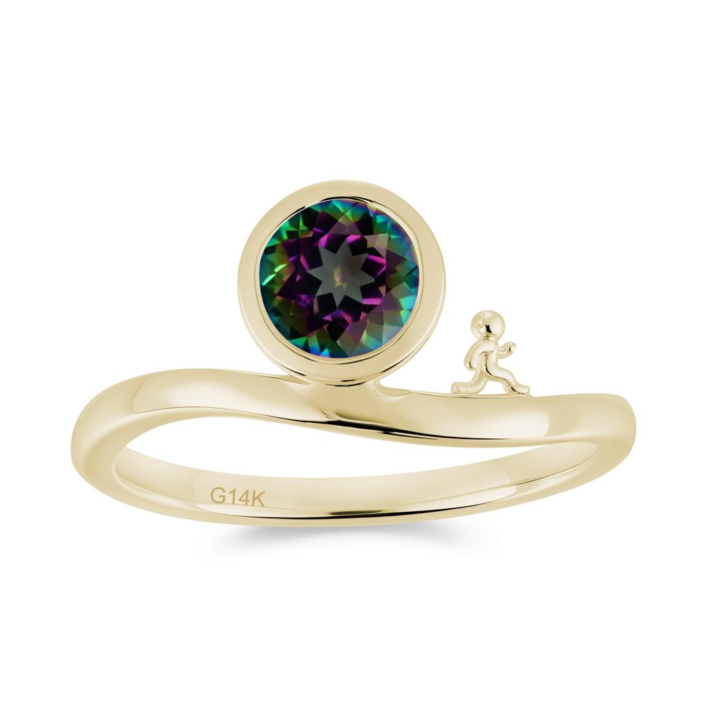 Freedom Courage Inspired Bezel Sapphire Ring - LUO Jewelry #gemstone_Mystic Topaz