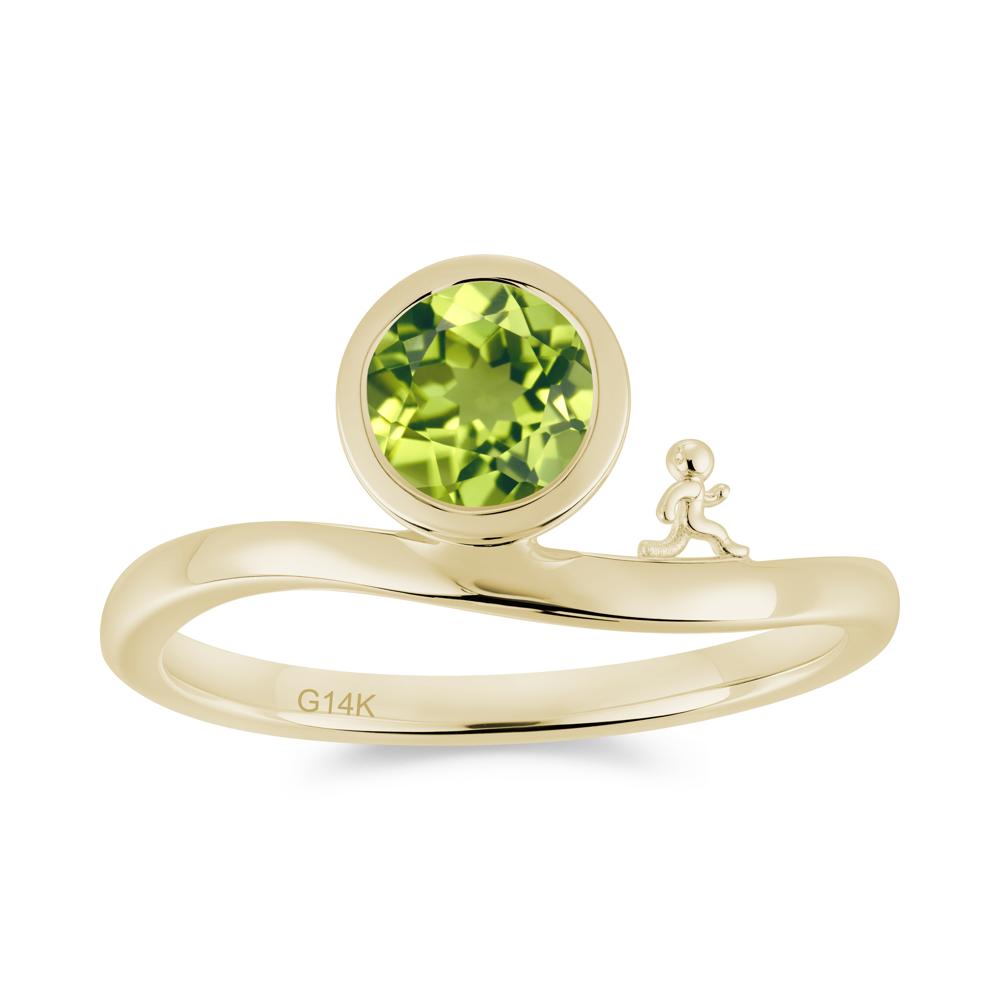 Freedom Courage Inspired Bezel Sapphire Ring - LUO Jewelry #gemstone_Peridot