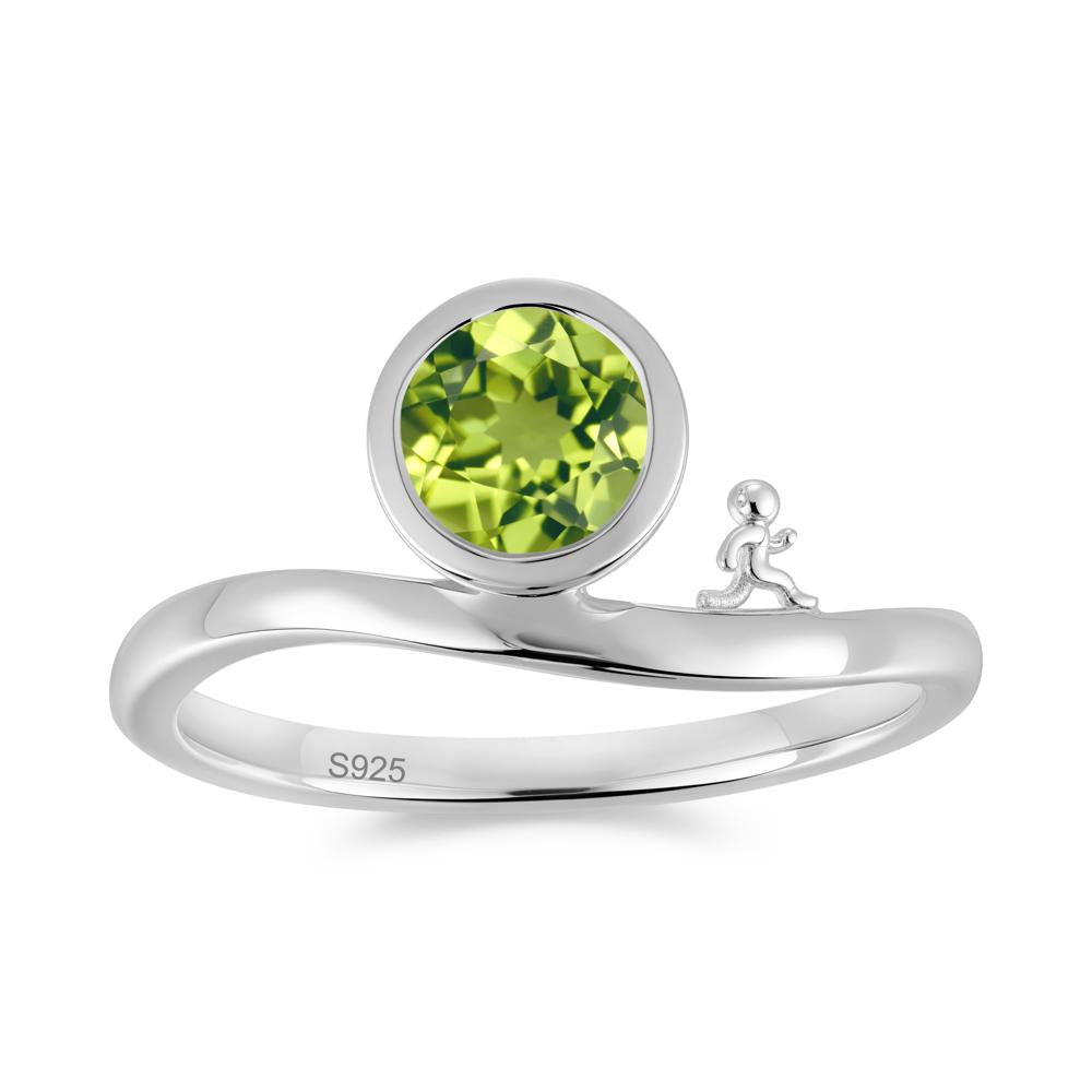 Freedom Courage Inspired Bezel Sapphire Ring - LUO Jewelry #gemstone_Peridot