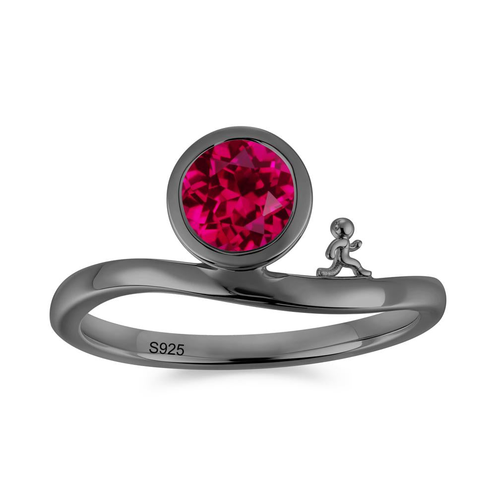 Freedom Courage Inspired Bezel Sapphire Ring - LUO Jewelry #gemstone_Ruby