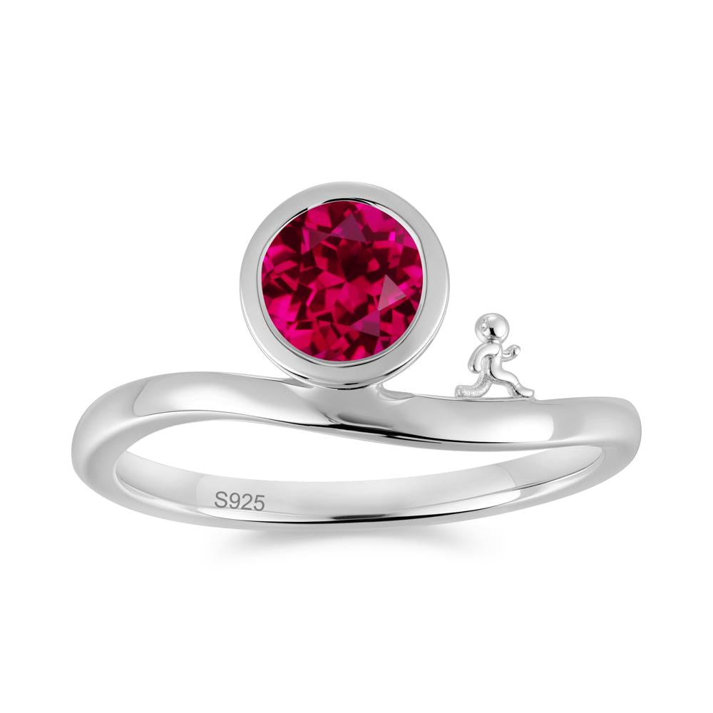 Freedom Courage Inspired Bezel Sapphire Ring - LUO Jewelry #gemstone_Ruby