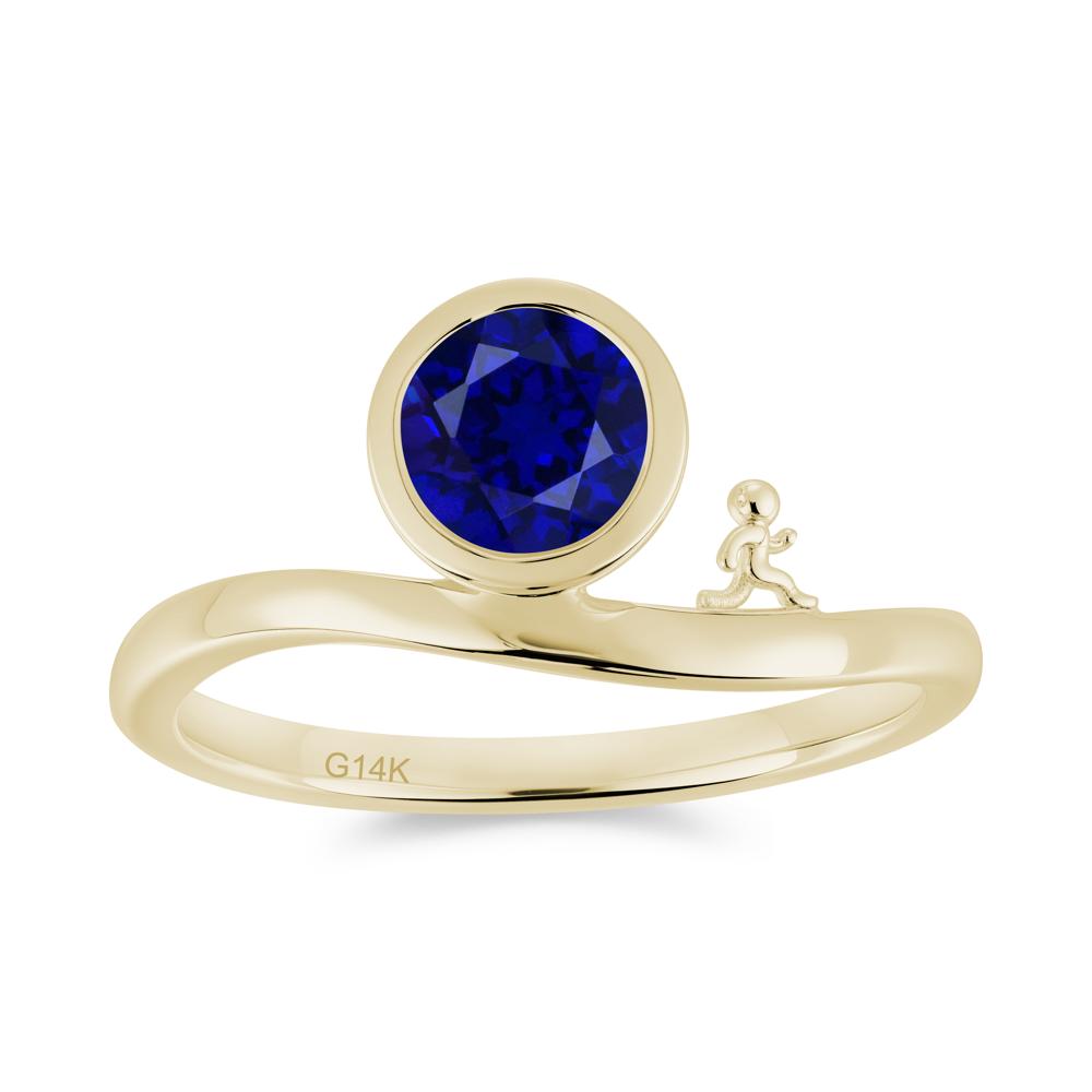 Freedom Courage Inspired Bezel Sapphire Ring - LUO Jewelry #gemstone_Sapphire