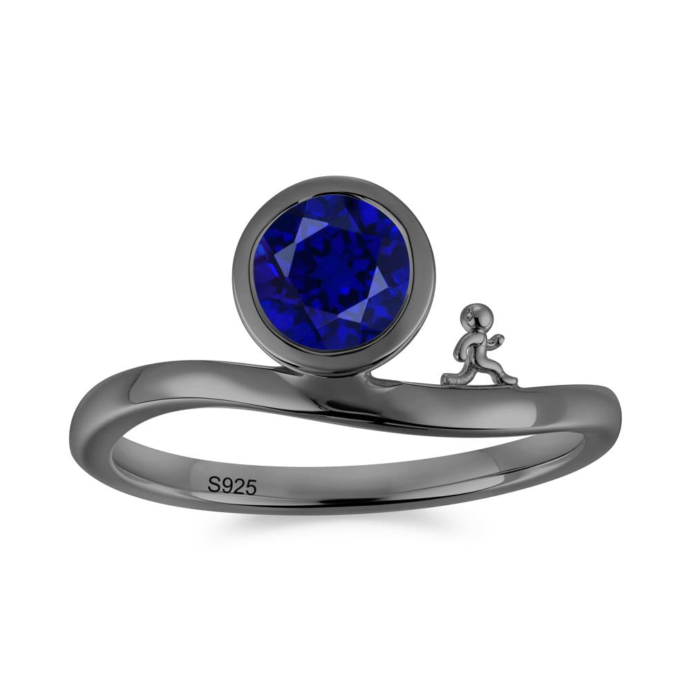 Freedom Courage Inspired Bezel Sapphire Ring - LUO Jewelry #gemstone_Sapphire