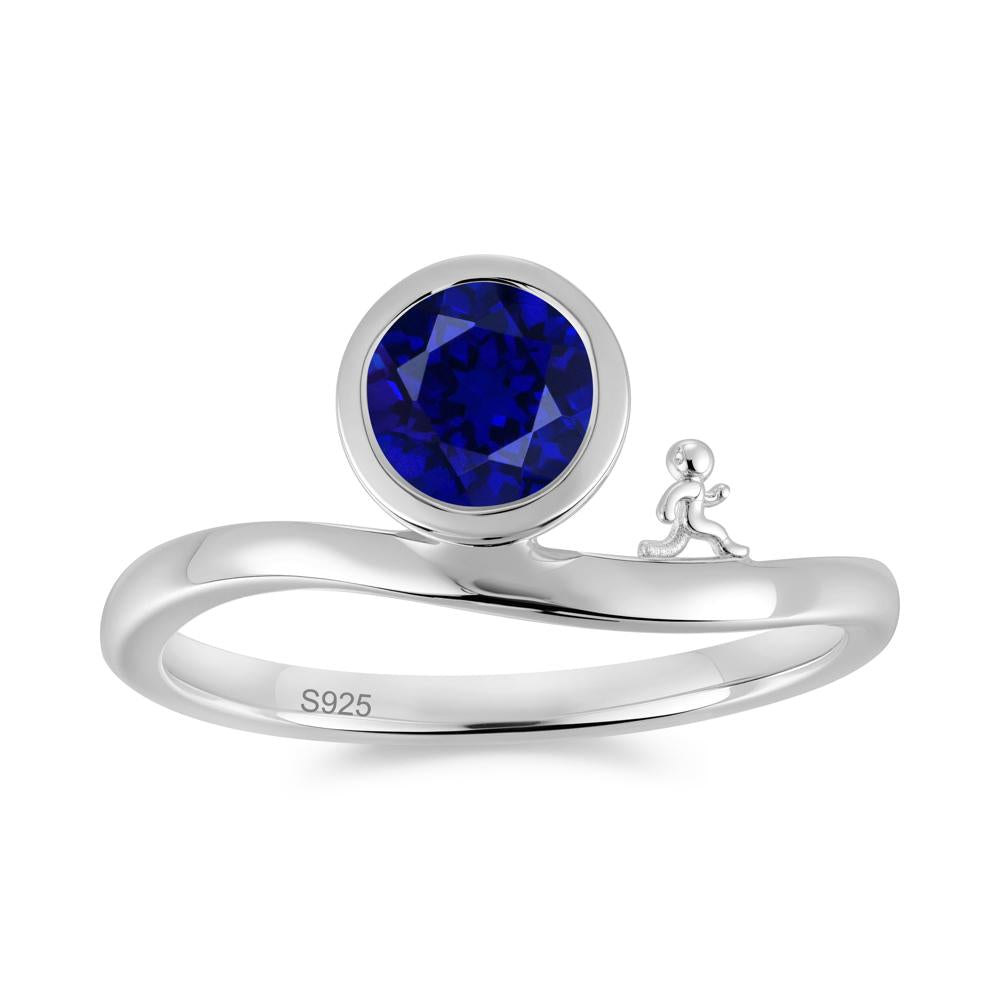 Freedom Courage Inspired Bezel Sapphire Ring - LUO Jewelry #gemstone_Sapphire