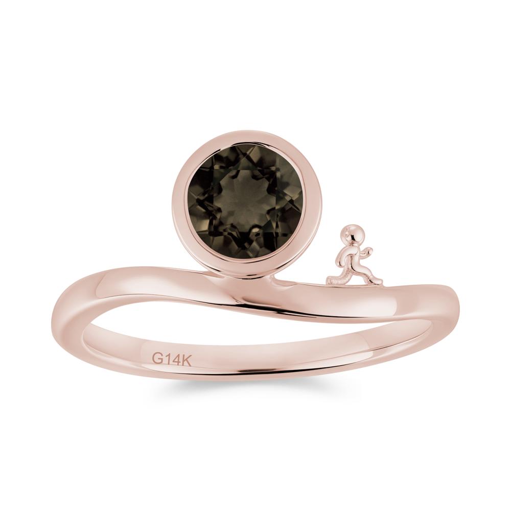 Freedom Courage Inspired Bezel Sapphire Ring - LUO Jewelry #gemstone_Smoky Quartz