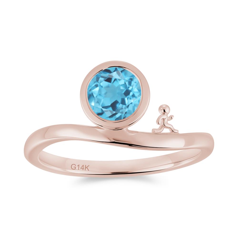 Freedom Courage Inspired Bezel Sapphire Ring - LUO Jewelry #gemstone_Swiss Blue Topaz