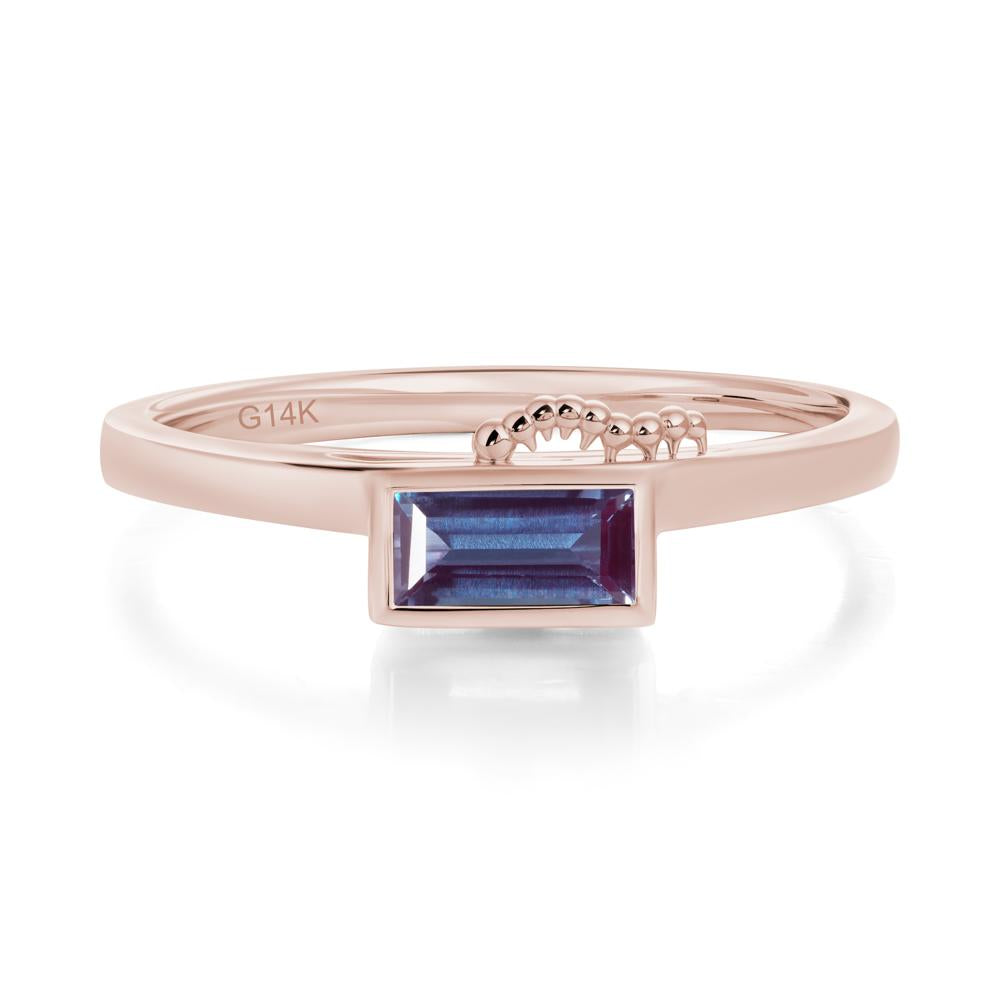 Unique Caterpillar Baguette Alexandrite Ring - LUO Jewelry #gemstone_Alexandrite