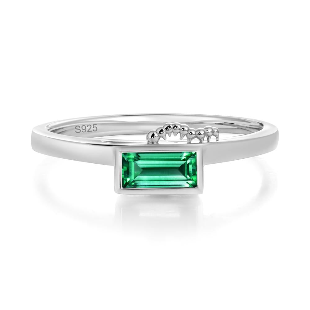 Unique Caterpillar Baguette Alexandrite Ring - LUO Jewelry #gemstone_Emerald