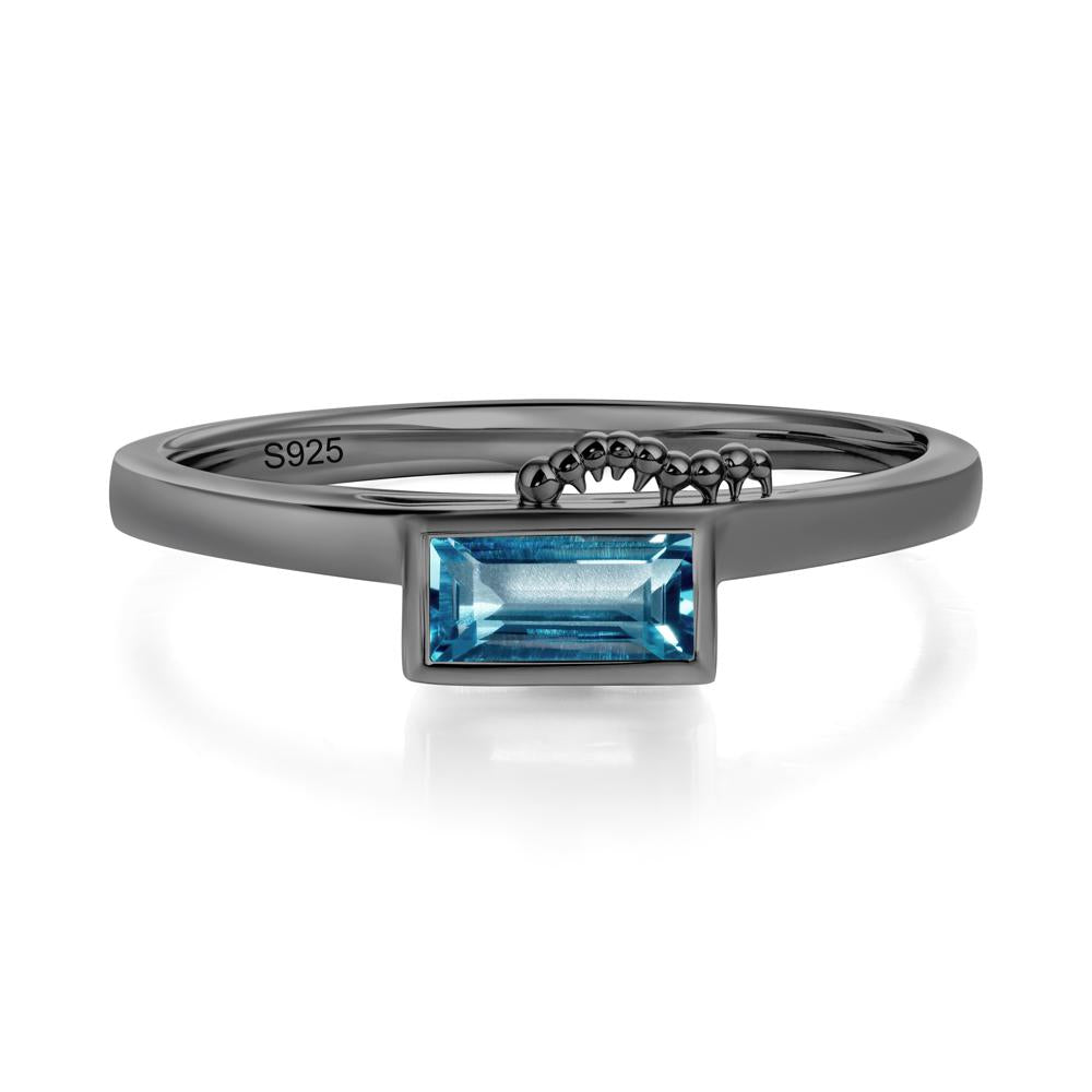 Unique Caterpillar Baguette Alexandrite Ring - LUO Jewelry #gemstone_London Blue Topaz