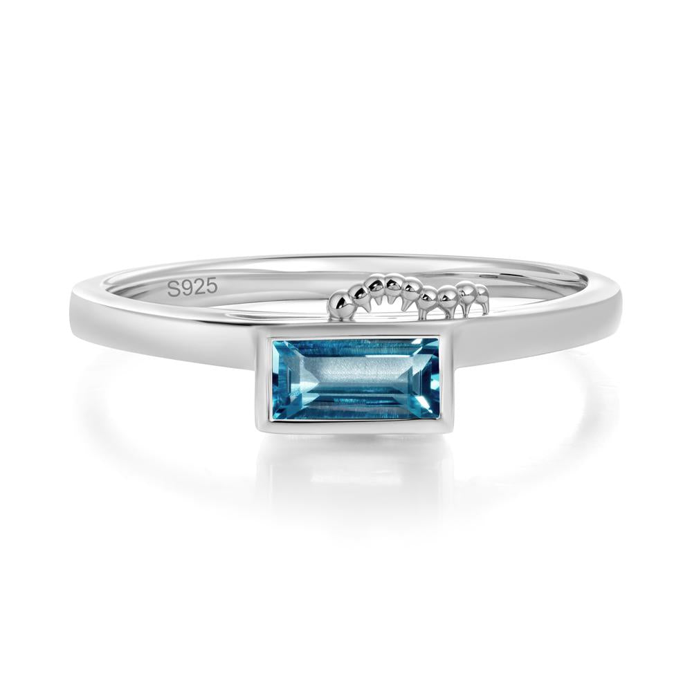 Unique Caterpillar Baguette Alexandrite Ring - LUO Jewelry #gemstone_London Blue Topaz