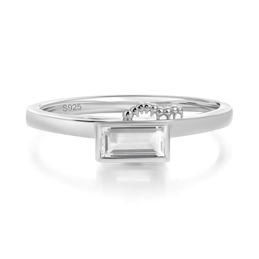 Unique Caterpillar Baguette Alexandrite Ring - LUO Jewelry #gemstone_White Topaz