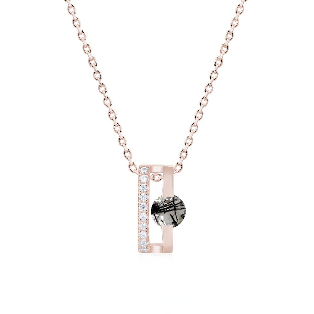 Open Hollow Modern Amethyst Necklace - LUO Jewelry #gemstone_Black Rutilated Quartz