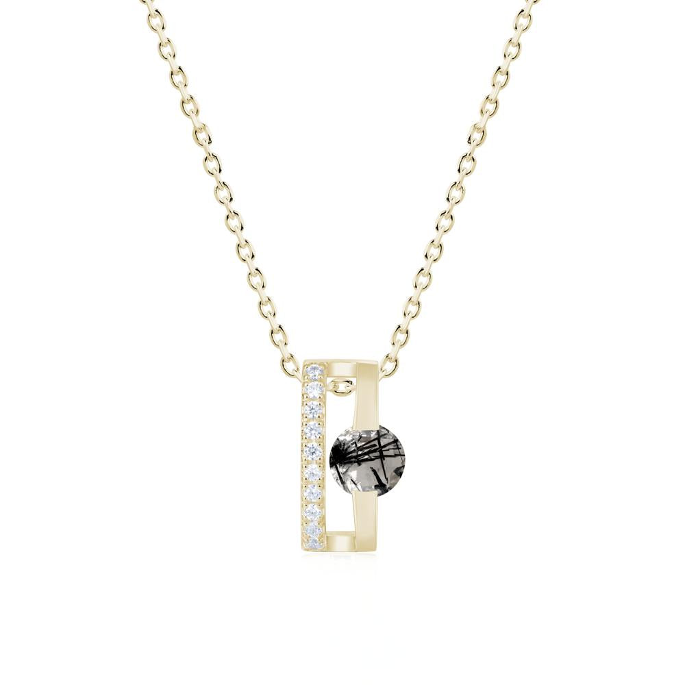Open Hollow Modern Amethyst Necklace - LUO Jewelry #gemstone_Black Rutilated Quartz