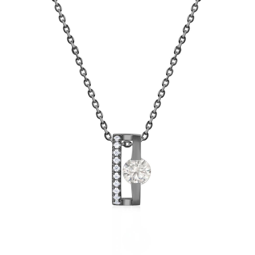 Open Hollow Modern Amethyst Necklace - LUO Jewelry #gemstone_Cubic Zirconia