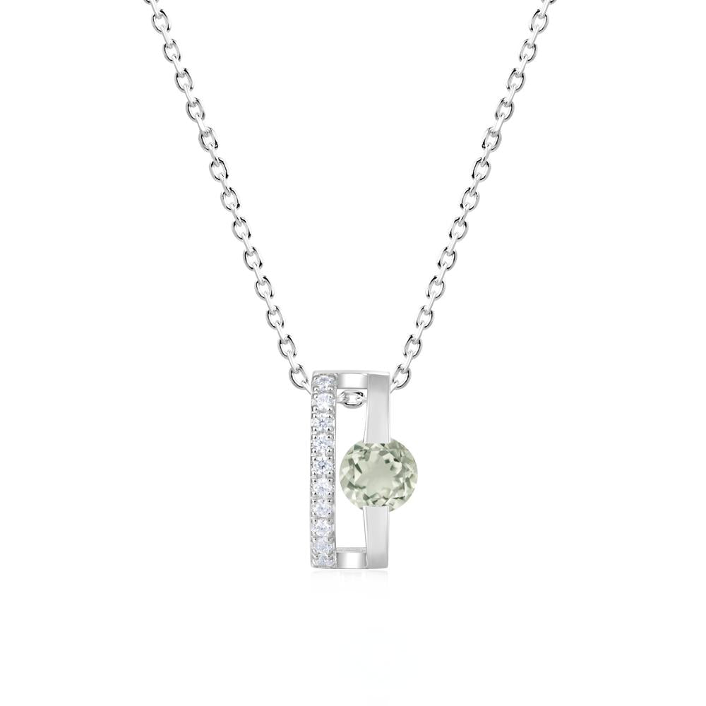 Open Hollow Modern Amethyst Necklace - LUO Jewelry #gemstone_Green Amethyst