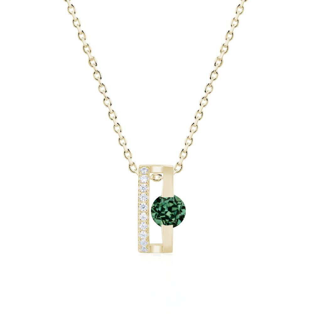 Open Hollow Modern Amethyst Necklace - LUO Jewelry #gemstone_Green Sapphire