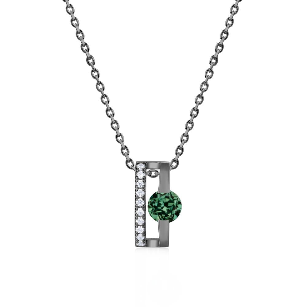 Open Hollow Modern Amethyst Necklace - LUO Jewelry #gemstone_Green Sapphire