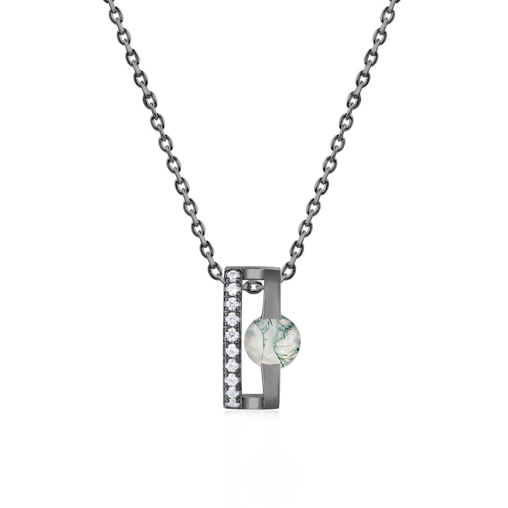 Open Hollow Modern Amethyst Necklace - LUO Jewelry #gemstone_Moss Agate