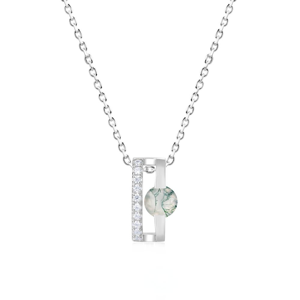 Open Hollow Modern Amethyst Necklace - LUO Jewelry #gemstone_Moss Agate