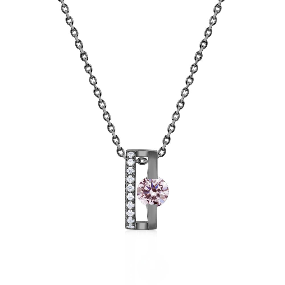 Open Hollow Modern Amethyst Necklace - LUO Jewelry #gemstone_Pink Cubic Zirconia