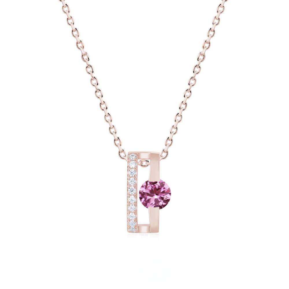 Open Hollow Modern Amethyst Necklace - LUO Jewelry #gemstone_Pink Sapphire